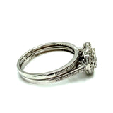 (SOFIA) Set de anillos con diamantes en oro blanco 10k - DGjoyeros