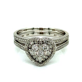 (SOFIA) Set de anillos con diamantes en oro blanco 10k - DGjoyeros