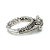 (SOFIA) Set de anillos con diamantes en oro blanco 10k - DGjoyeros