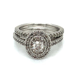 (SOFIA) Set de anillos con diamantes en oro blanco 10k - DGjoyeros