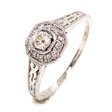 (SOFIA) Set de anillos con diamantes en oro blanco 10k - DGjoyeros