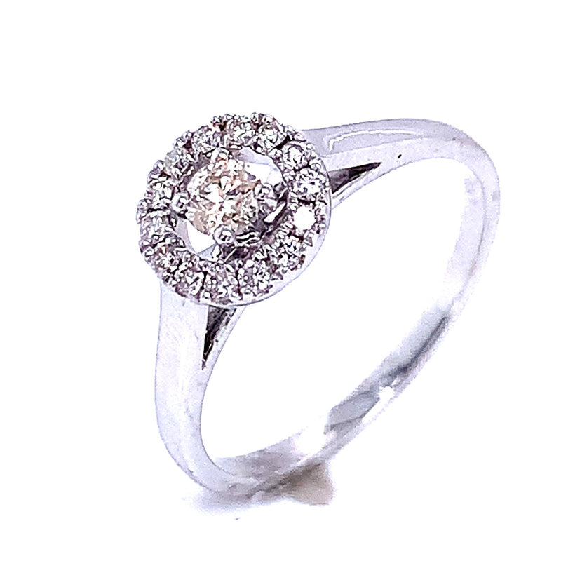(SOFIA) Set de anillos con diamantes en oro blanco 10k - DGjoyeros