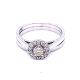 (SOFIA) Set de anillos con diamantes en oro blanco 10k - DGjoyeros