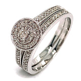 (SOFIA) Set de anillos con diamantes en oro blanco 10k