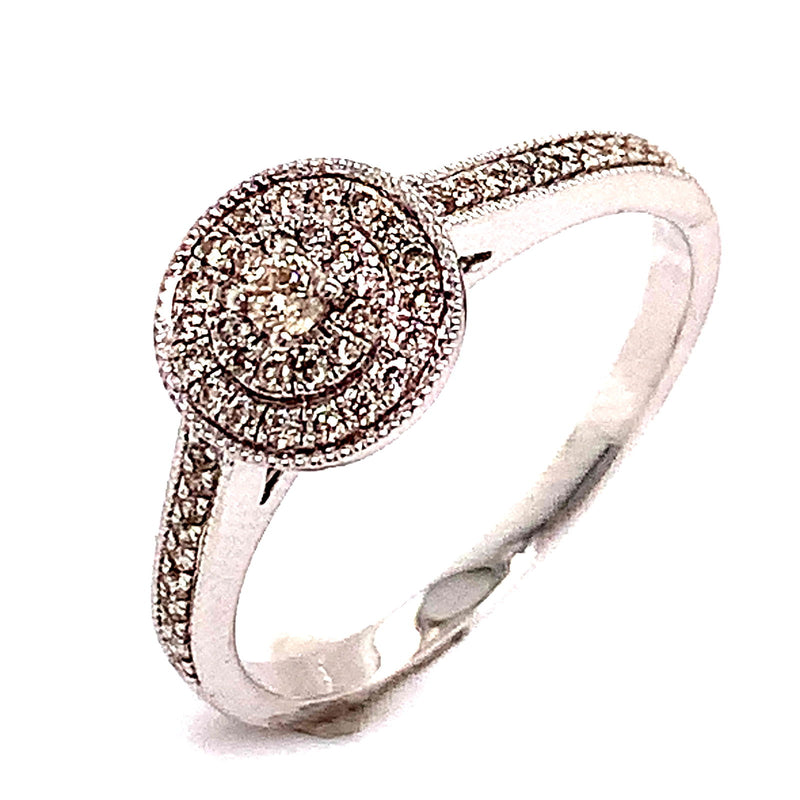 (SOFIA) Set de anillos con diamantes en oro blanco 10k - DGjoyeros