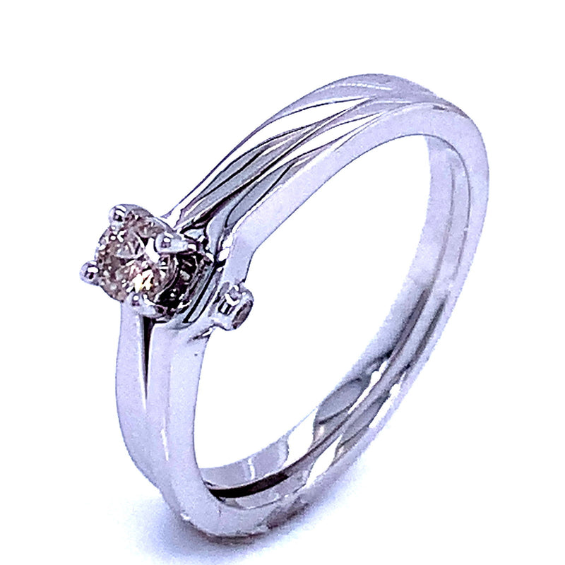 (SOFIA) Set de anillos con diamantes en oro blanco 10k - DGjoyeros