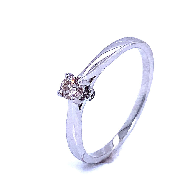 (SOFIA) Set de anillos con diamantes en oro blanco 10k - DGjoyeros