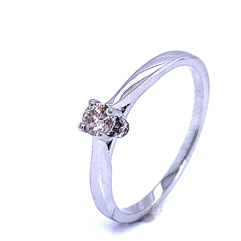 (SOFIA) Set de anillos con diamantes en oro blanco 10k - DGjoyeros