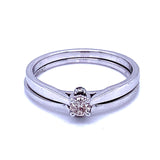 (SOFIA) Set de anillos con diamantes en oro blanco 10k - DGjoyeros