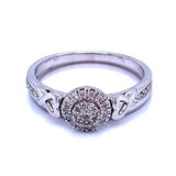 (SOFIA) Set de anillos con diamantes en oro blanco 10k - DGjoyeros