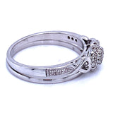 (SOFIA) Set de anillos con diamantes en oro blanco 10k - DGjoyeros