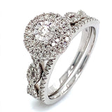 (SOFIA) Set de anillos con diamantes en oro blanco 10k - DGjoyeros