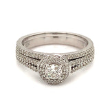 (SOFIA) Set de anillos con diamantes en oro blanco 10kt. - DGjoyeros