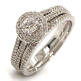 (SOFIA) Set de anillos con diamantes en oro blanco 10KT D-0.65CT