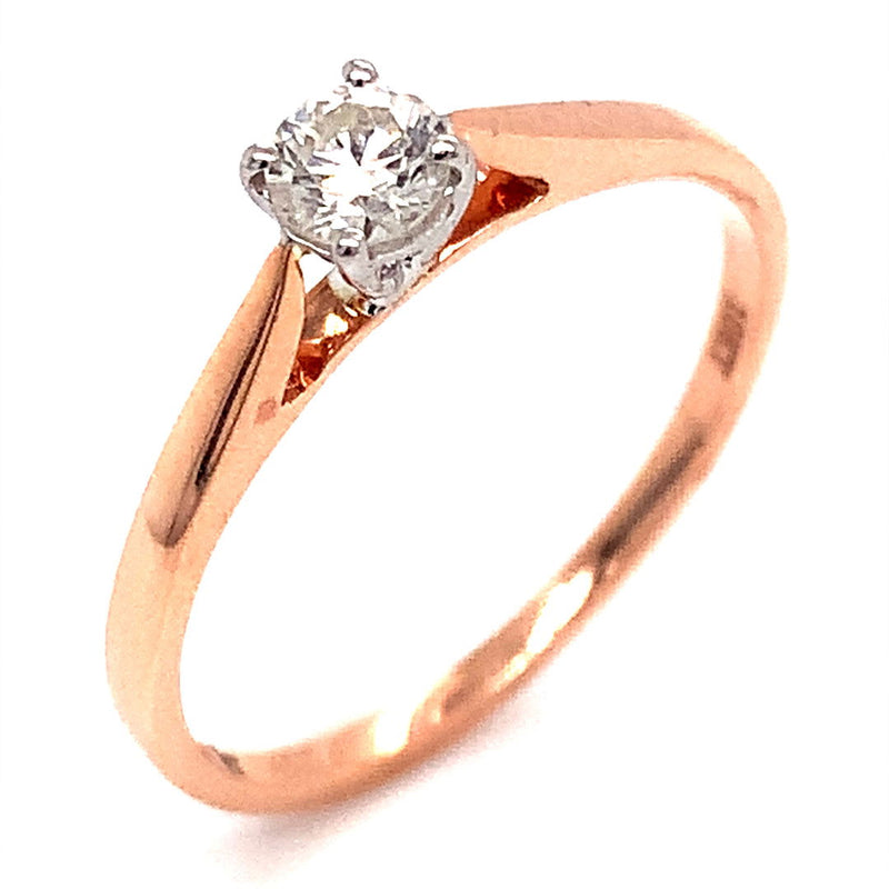 (SOFIA) Set de anillos con diamantes en oro rosado 10k - DGjoyeros