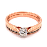 (SOFIA) Set de anillos con diamantes en oro rosado 10k - DGjoyeros