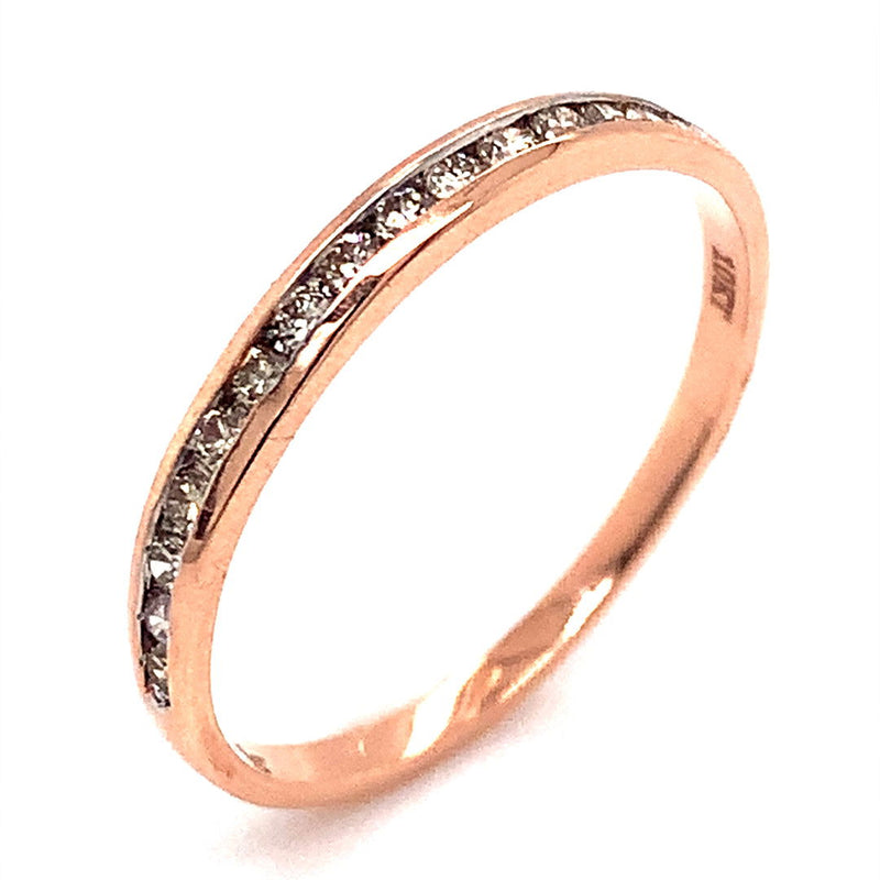 (SOFIA) Set de anillos con diamantes en oro rosado 10k - DGjoyeros