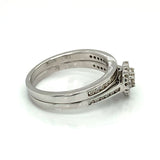 (SOFIA) Set de anillos (corazón) con diamantes en oro blanco 10Kt. - DGjoyeros