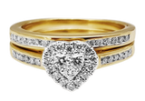 (SOFIA) Set de anillos (corazón) de diamantes en oro amarillo 10Kt. - DGjoyeros