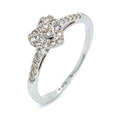 (SOFIA) Set de anillos (corazón) de diamantes en oro blanco 10Kt. - DGjoyeros