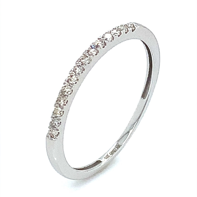 (SOFIA) Set de anillos (corazón) de diamantes en oro blanco 10Kt. - DGjoyeros