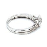 (SOFIA) Set de anillos (corazón) de diamantes en oro blanco 10Kt. - DGjoyeros