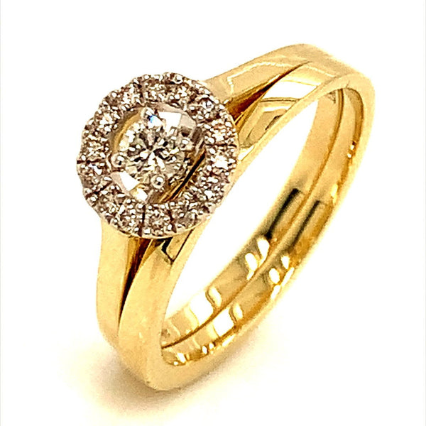 (SOFIA) Set de anillos de diamantes en oro amarillo 10Kt. - DGjoyeros