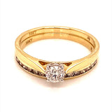 (SOFIA) Set de anillos de diamantes en oro amarillo 10Kt. - DGjoyeros