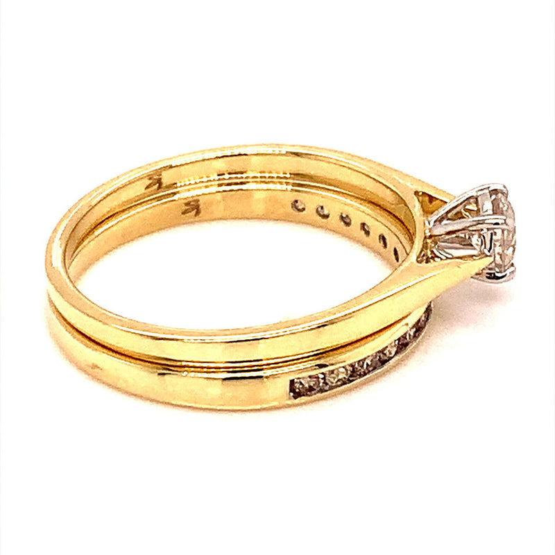 (SOFIA) Set de anillos de diamantes en oro amarillo 10Kt. - DGjoyeros