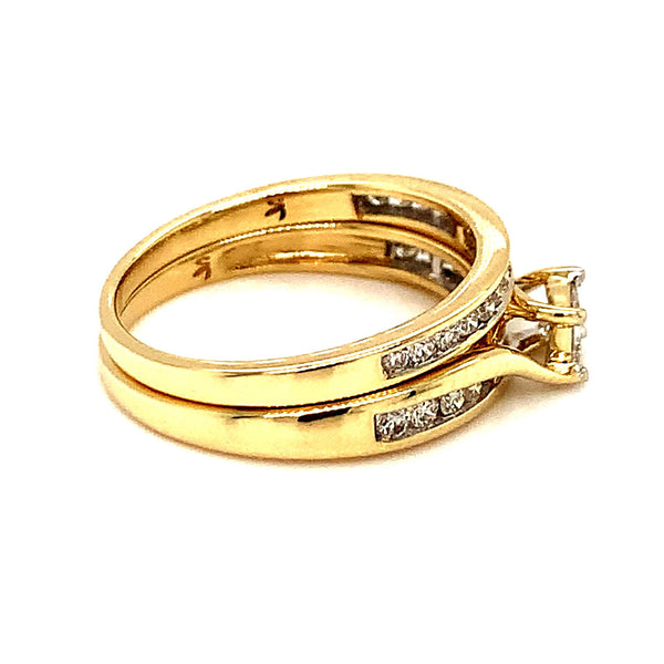 (SOFIA) Set de anillos de diamantes en oro amarillo 10kt. - DGjoyeros