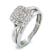 (SOFIA) Set de anillos de diamantes en oro blanco 10Kt. - DGjoyeros