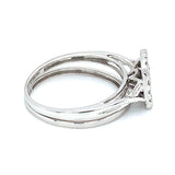 (SOFIA) Set de anillos de diamantes en oro blanco 10Kt. - DGjoyeros