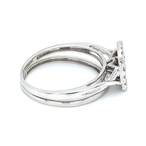 (SOFIA) Set de anillos de diamantes en oro blanco 10Kt. - DGjoyeros