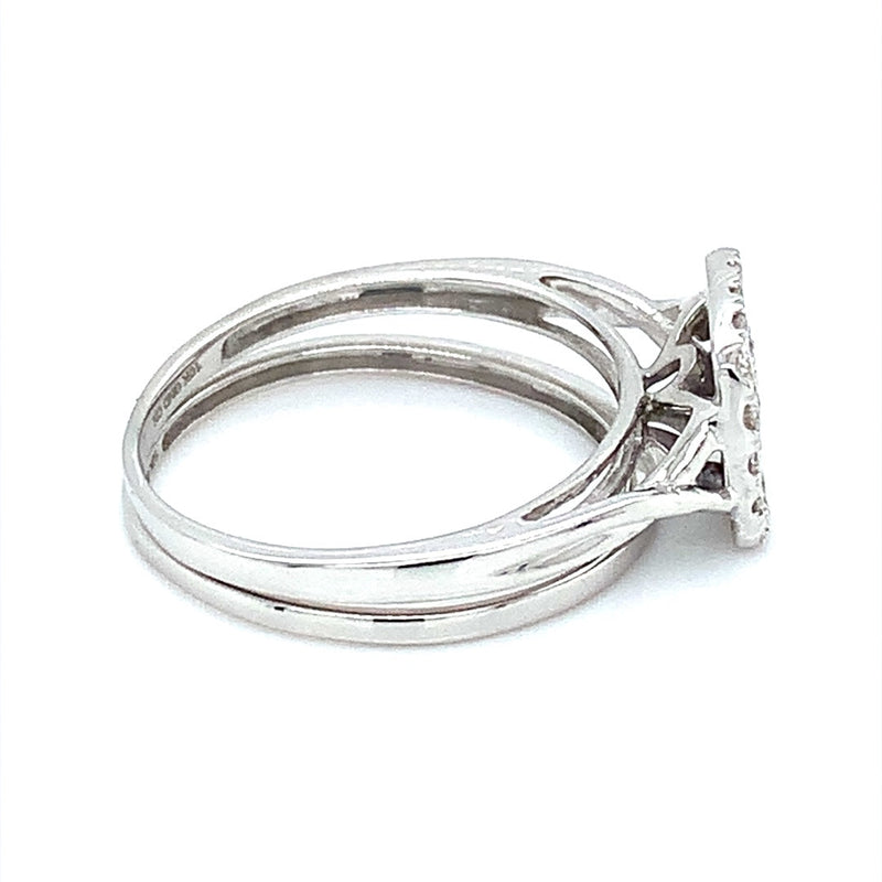 (SOFIA) Set de anillos de diamantes en oro blanco 10Kt. - DGjoyeros
