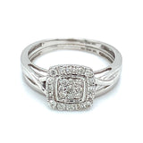 (SOFIA) Set de anillos de diamantes en oro blanco 10Kt. - DGjoyeros