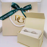 (SOFIA) Set de anillos de diamantes en oro blanco 10kt. - DGjoyeros