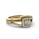 (SOFIA) Set de anillos de diamantes oro amarillo 10Kt. - DGjoyeros