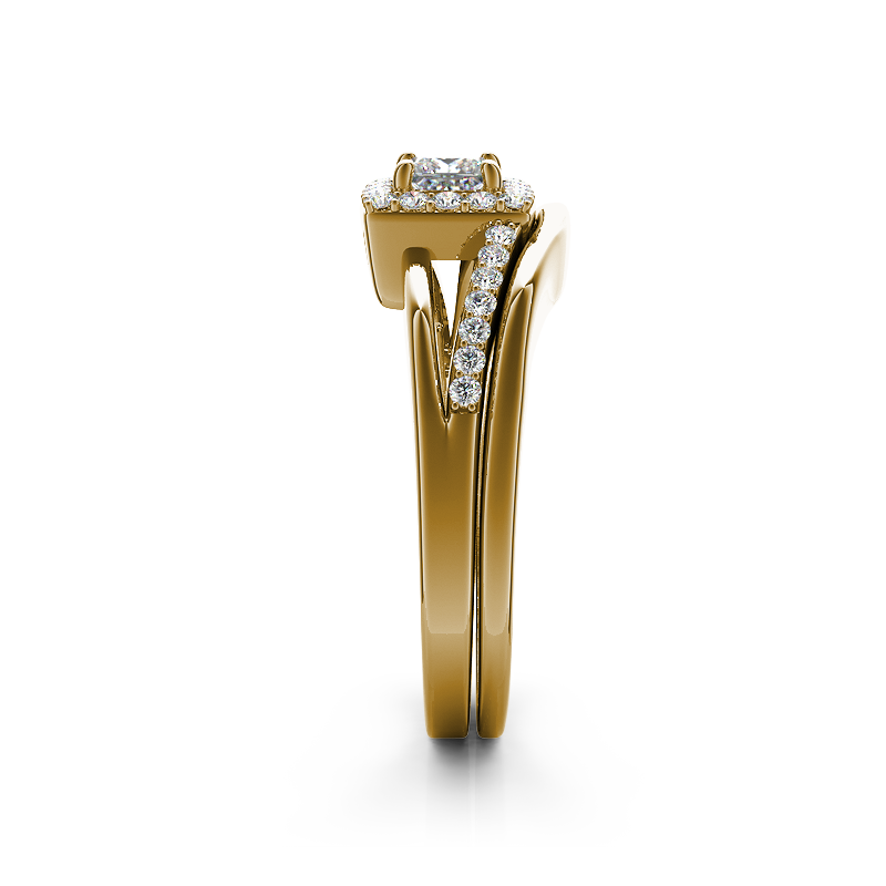 (SOFIA) Set de anillos de diamantes oro amarillo 10Kt. - DGjoyeros