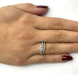 (SOFIA) Set de anillos de diamantes oro blanco 10kt. - DGjoyeros