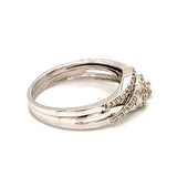 (SOFIA) Set de anillos de diamantes oro blanco 10kt. - DGjoyeros