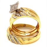 (SOFIA) Trío de anillos con diamantes en oro amarillo 10k - DGjoyeros
