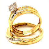 (SOFIA) Trío de anillos con diamantes en oro amarillo 10k - DGjoyeros