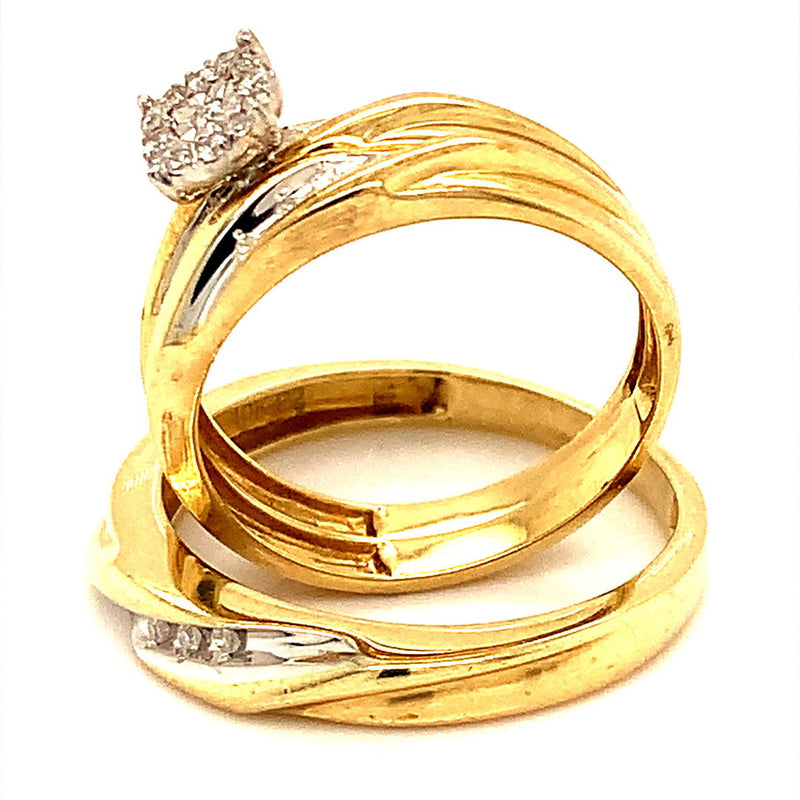 (SOFIA) Trío de anillos con diamantes en oro amarillo 10k - DGjoyeros