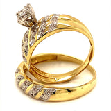 (SOFIA) Trío de anillos con diamantes en oro amarillo 10k - DGjoyeros