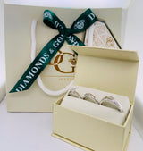 (SOFIA) Trío de anillos con diamantes en oro blanco 10k - DGjoyeros