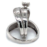 (SOFIA) Trío de anillos con diamantes en oro blanco 10k - DGjoyeros