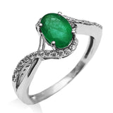 Anillo con esmeralda en plata 925