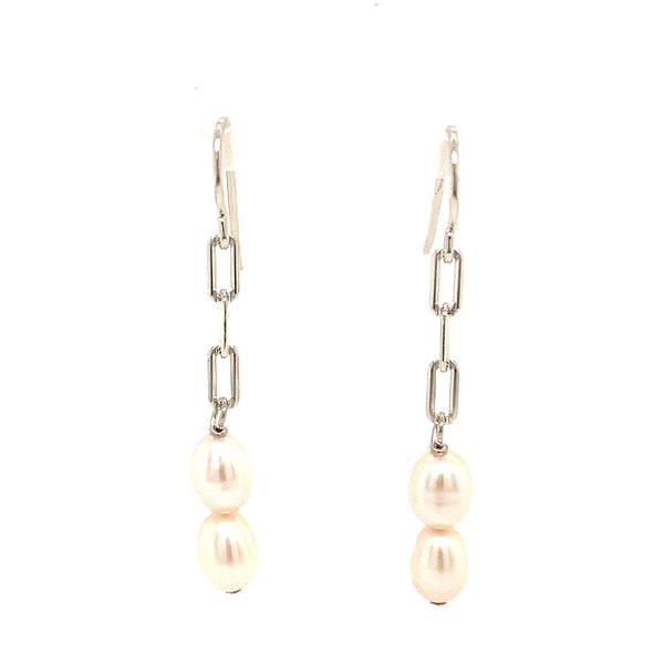 (SWAN) ARETES DE PERLAS EN PLATA 925 - DGjoyeros