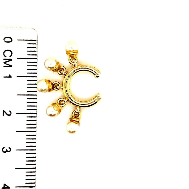 (SWAN) Aretes de perlas en plata 925 bañada en oro amarillo - DGjoyeros