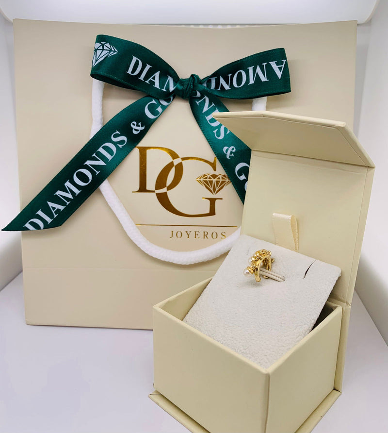 (SWAN) Aretes de perlas en plata 925 bañada en oro amarillo - DGjoyeros
